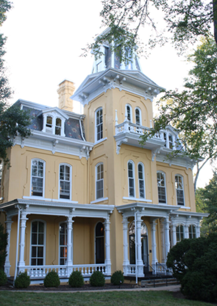 Yellow mansion at The Banker's House in Shelby, North Carolina